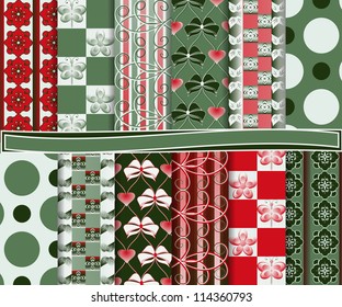 Abstract vector set of scrapbook paper