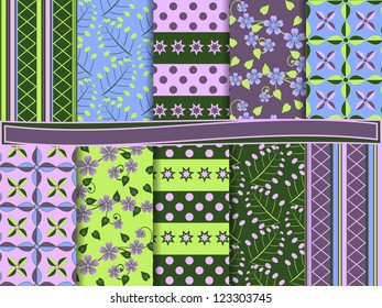 Abstract vector set of scrapbook paper