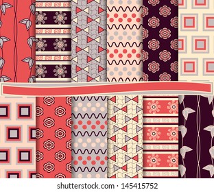 Abstract vector set of scrapbook paper