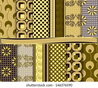 Abstract vector set of scrapbook paper