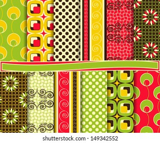 Abstract vector set of scrapbook paper
