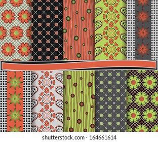 Abstract vector set of scrapbook paper Valentine's Day