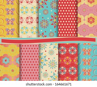 Abstract vector set of scrapbook paper