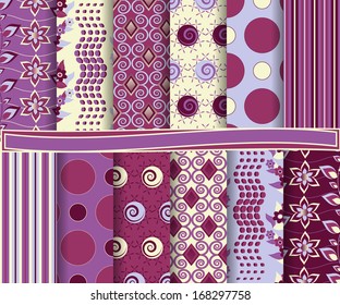 Abstract vector set of scrapbook paper