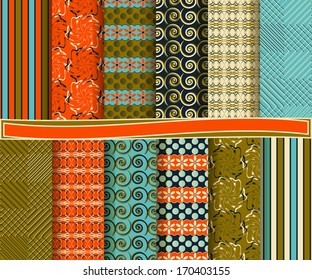 Abstract vector set of scrapbook paper