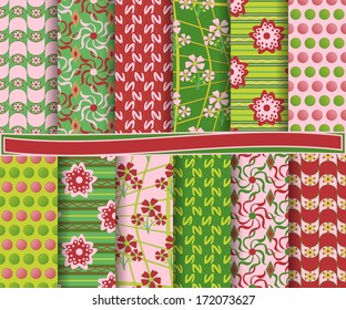 Abstract vector set of scrapbook paper 