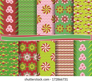 Abstract vector set of scrapbook paper
