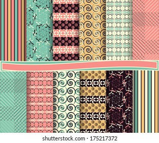 Abstract vector set of scrapbook paper