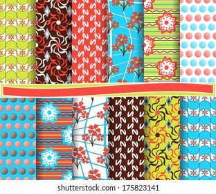 Abstract vector set of scrapbook paper 