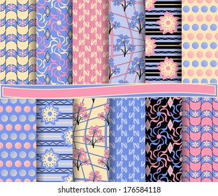 Abstract vector set of scrapbook paper 