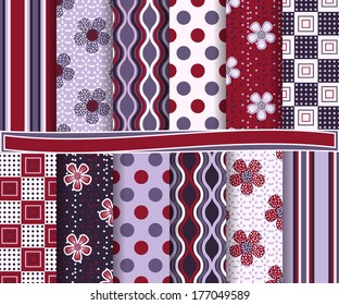 abstract  vector set of scrapbook paper