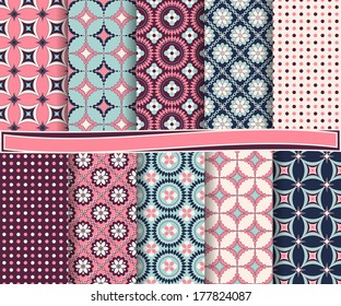 Abstract vector set of scrapbook paper