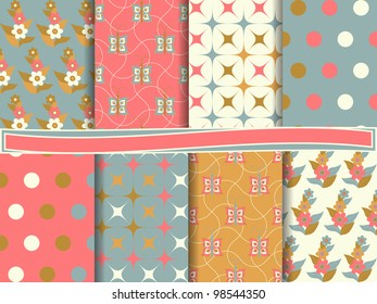 Abstract vector set of scrapbook paper