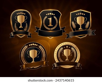 Abstract vector set of victory badges