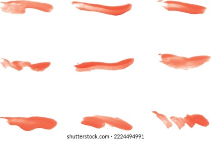 Abstract vector set of watercolor lines and smears for art design. Beautiful vector watercolor set brushes for art painting