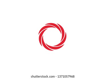 Abstract vector shape of a circular object with seven blades that represents rotation, movement, fan or a camera shutter