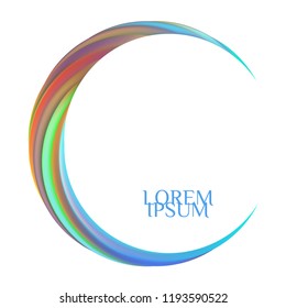 Abstract vector shape. Colored background. Bright illustration. 3D