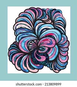 Abstract vector shape, hand-drawn element