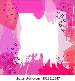 Abstract vector shape illustration. Patchwork illustration. Transparent background, place for text. Business card template, For design greeting card, advertising banner, textile industry.