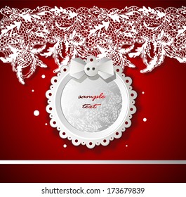 Abstract vector shape with lacy decoration.