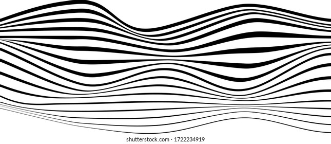 Abstract vector shape. Optical art. Vector illustration. Wavy form.