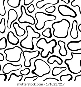 Abstract vector shape. Seamless pattern. Black and white background.