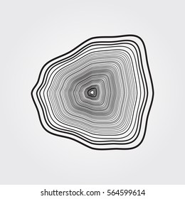 Abstract Vector Shape. Tree Rings or Ink In Water.