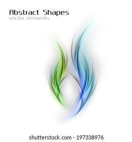 Abstract vector shapes in the blue and green colors.