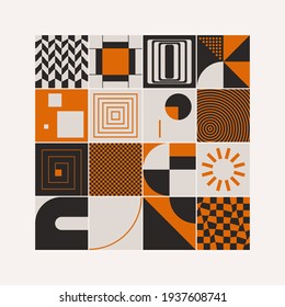 Abstract vector shapes collection of bold graphics elements and simple geometrical forms, useful for web design, poster art, decorative print, invitation letter, background.