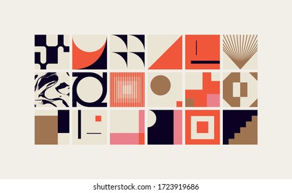 Abstract vector shapes collection of naive hand-drawn elements and simple geometrical forms, useful for web design, poster art, textile design, decorative print, invitation letter, background.