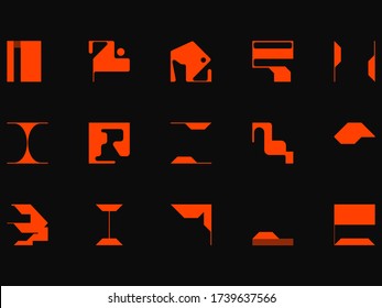Abstract vector shapes collection of naive hand-drawn elements and simple geometrical forms, useful for web design, poster art, textile design, decorative print, invitation letter, background.