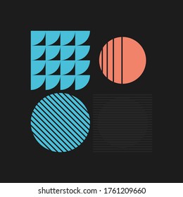 Abstract vector shapes collection of naive hand-drawn elements and simple geometrical forms, useful for web design, poster art, textile design, decorative print, invitation letter, background.
