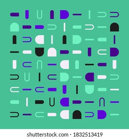 Abstract vector shapes collection of naive hand-drawn elements and simple geometrical forms, useful for web design, poster art, textile design, decorative print, invitation letter, background.