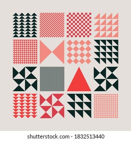 Abstrakte Vektorformkollektion naiver handgezeichneter Elemente und einfacher geometrischer Formen, nützlich für Webdesign, Posterkunst, Stoffdesign, dekorativer Druck, Einladungsbrief, Hintergrund.