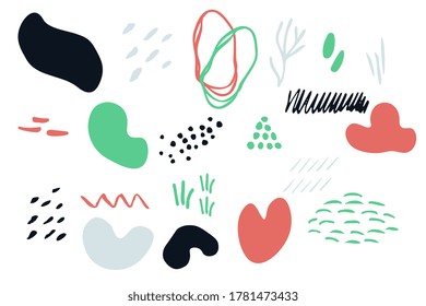 Abstract vector shapes elements set