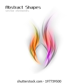 Abstract vector shapes in the orange and purple colors.