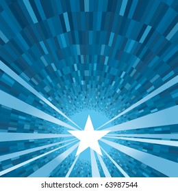 Abstract vector shine star with blue background