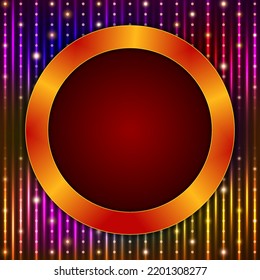 Abstract vector shining colorful lines background illustration with roung banner for design