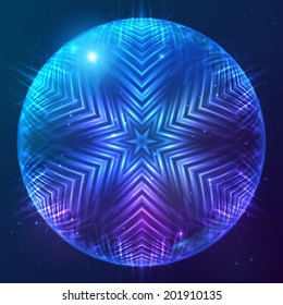Abstract vector shining cosmic sphere