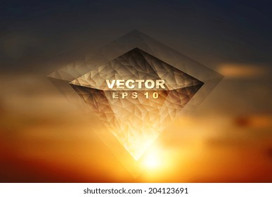 Resumen de un diamante brillante vector en el fondo del cielo
