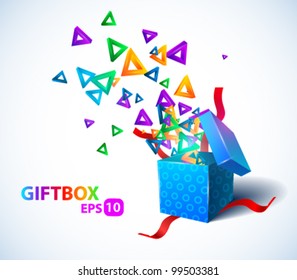 Abstract vector shiny gift box