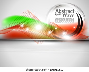 Abstract vector shiny wave line background with editable circle.