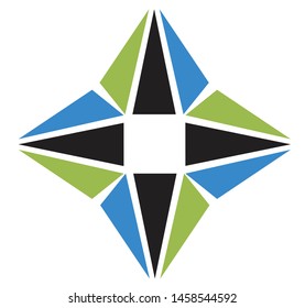 Abstract vector shuriken ninja star symbol icon logo