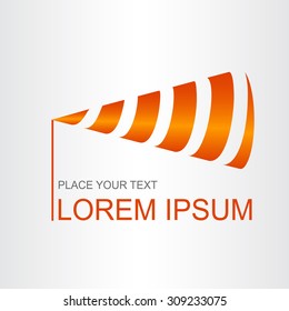 Abstract vector sign in cones shape. Template for logotype.