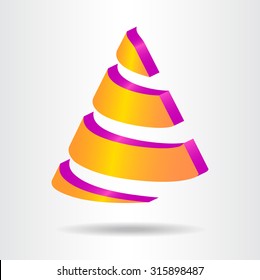 Abstract vector sign in cones shape. Template for logotype.