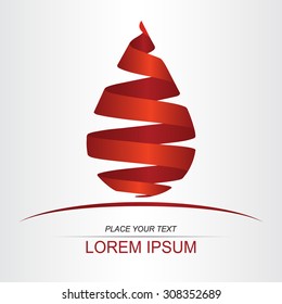 Abstract vector sign in drop and ribbon shape. Template for logotype.