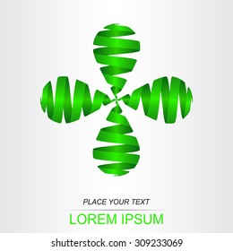 Abstract vector sign in drop and ribbon shape. Template for logotype.
