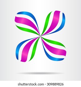Abstract vector sign in drop and ribbon shape. Template for logotype.