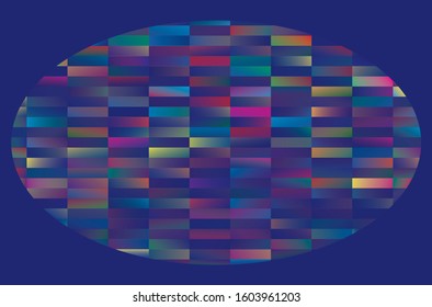Abstract vector sign in ellipse shape. Color Globe
