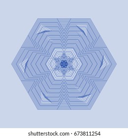 Abstract  vector sign with guilloche. Decorative element of many thin straight lines color on a color background.